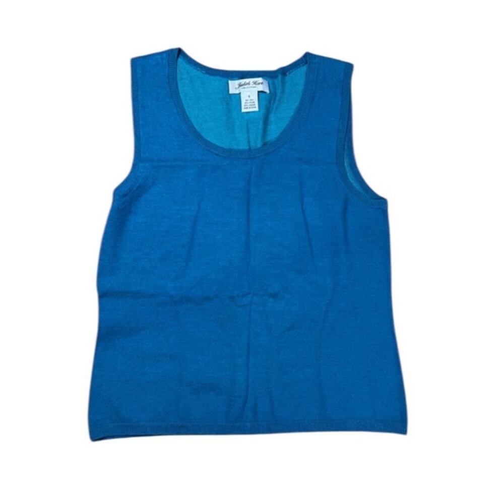 Judith Hart Collection Women’s S‎ Blue Sleeveless Silk Blend Knit Tank Top Y2K